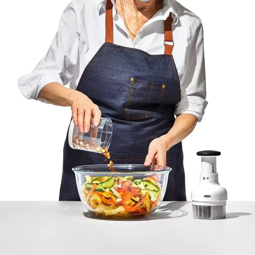 OXO Food Chopper White: Manual Vegetable & Onion Chopper Dicer